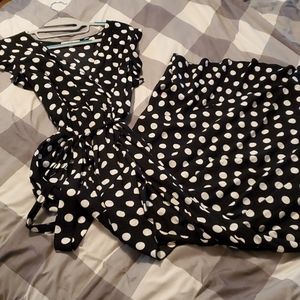Black and white polka dot dress